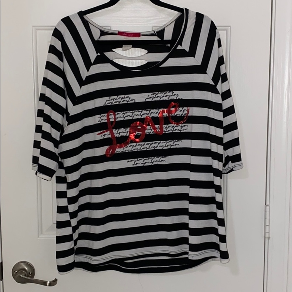 Black and White Stripe Love Shirt